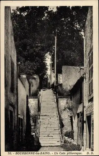 Ak Bourbonne les Bains Haute Marne, Eine malerische Ecke