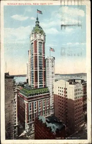 Ak New York City USA, Singer-Gebäude