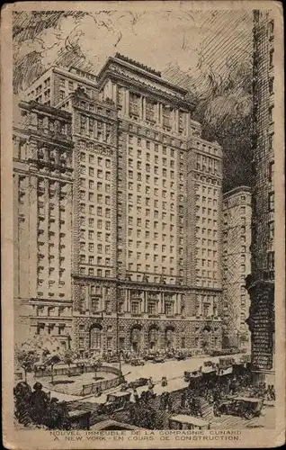 Künstler Ak New York City USA, New Cunard Company Building