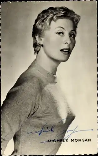 Ak Schauspielerin Michele Morgan, Portrait, Autogramm