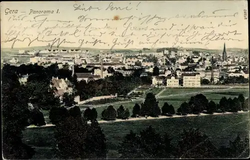 Ak Gera in Thüringen, Panorama