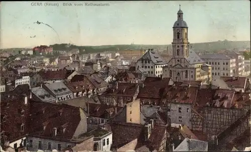 Ak Gera in Thüringen, Blick vom Rathausturm