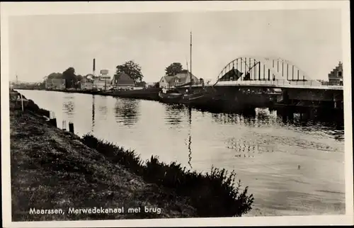 Ak Maarssen Utrecht, Merwede-Kanal mit Brücke