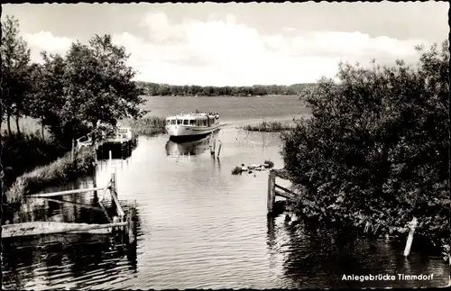Ak Timmdorf Malente in Ostholstein, Anlegebrücke, Boot