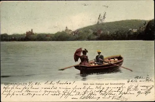 Ak Gremsmühlen Malente in Ostholstein, Dieksee, Boot