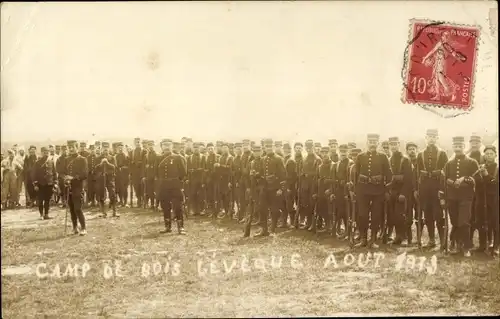 Ak Camp de Bois l'Eveque, 1913