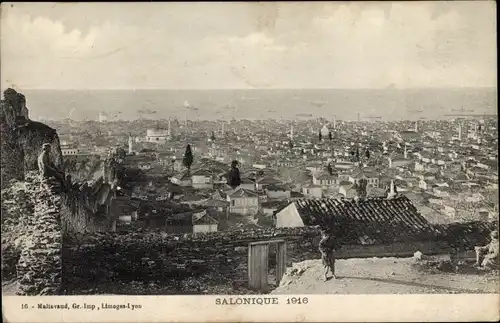 Ak Saloniki Thessaloniki Griechenland, Panorama 1916