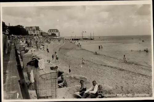 Ak Wyk auf Föhr in Nordfriesland, Strandleben