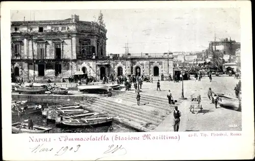 Ak Napoli Campania, L'immacolatella, Stazione Marittima