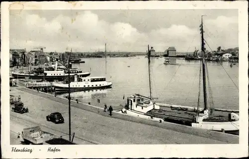 Ak Flensburg in Schleswig Holstein, Hafen