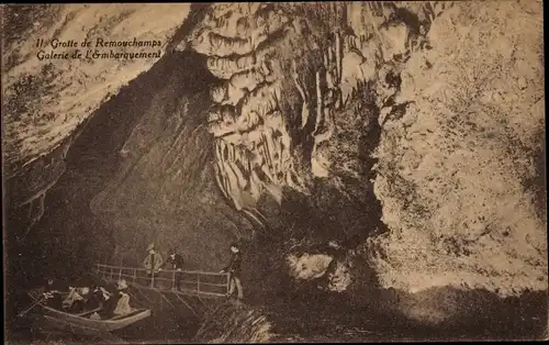 Ak Remouchamps Aywaille Wallonie Lüttich, Höhle, Einschiffungsgalerie