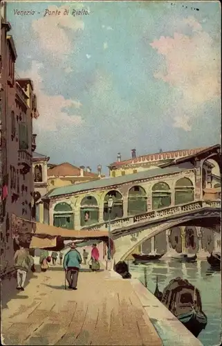 Künstler Litho Venezia Venedig Veneto, Rialtobrücke