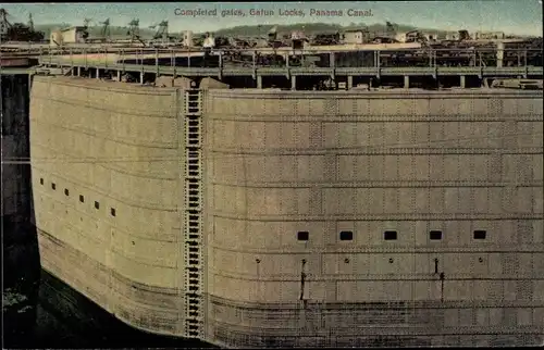 Ak Panamá, Gatun-Schleusen, fertiggestellte Tore, Panamakanal