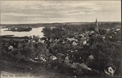 Ak Eutin in Ostholstein, Totalansicht, Kirchturm, Großer Eutiner See