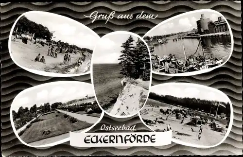 Ak Ostseebad Eckernförde, Strand, Park, Boote