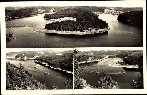 Ak Schönbrunn Ebersdorf Thüringen, Stausee Saaletalsperre, Heinrichstein, Luchsloch, Blaupunkt