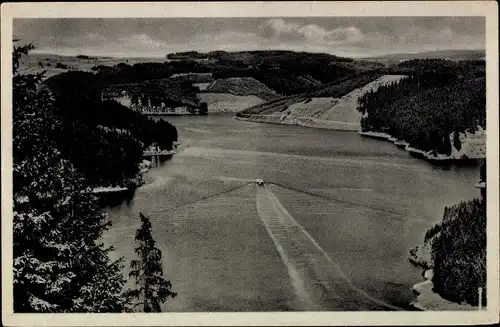 Ak Zoppoten Ebersdorf Thüringen, Bleilochtalsperre, Saaletalsperre, Stausee, Blick von der Luxleite