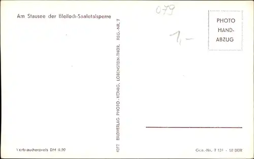 Ak Saalburg in Thüringen, Bleiloch Saaletalsperre