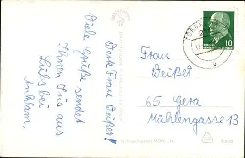 Ak Torgelow an der Uecker, Segelboot