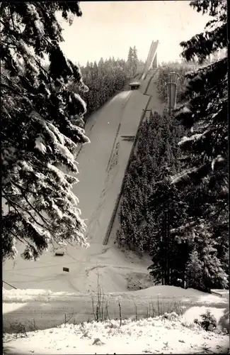 Ak Oberhof im Thüringer Wald, Schanze am Rennsteig, Kanzlersgrund, Winter