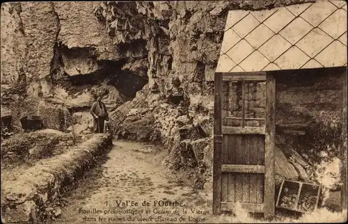 Ak La Roche en Ardenne Wallonie Luxembourg, Das Ourthetal, Höhle der Jungfrau