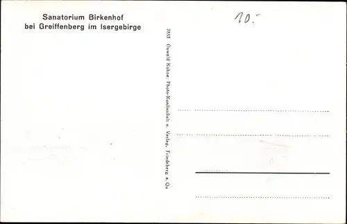 Ak Gryfów Śląski Greiffenberg Schlesien, Sanatorium Birkenhof, Burgruine