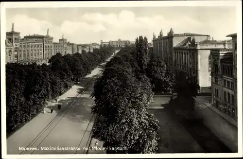 Ak München, Maximilianstraße mit Maximilianeum