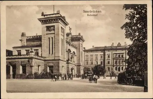 Ak Saarbrücken im Saarland, Bahnhof