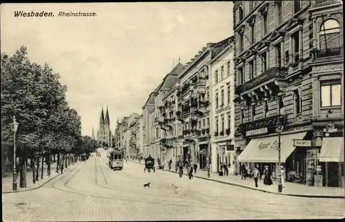 Ak Wiesbaden in Hessen, Rheinstraße