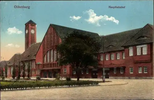 Ak Oldenburg im Großherzogtum Oldenburg, Hauptbahnhof