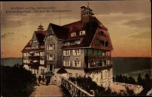 Ak Bad Wildbad Schwarzwald, Sommerberg Hotel, Außenansicht