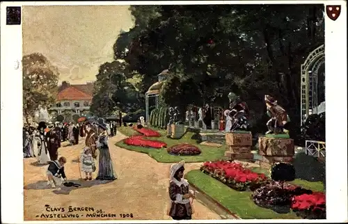 Künstler Ak Bergen, Claus, München Bayern, Bayrische Gewerbeschau 1908