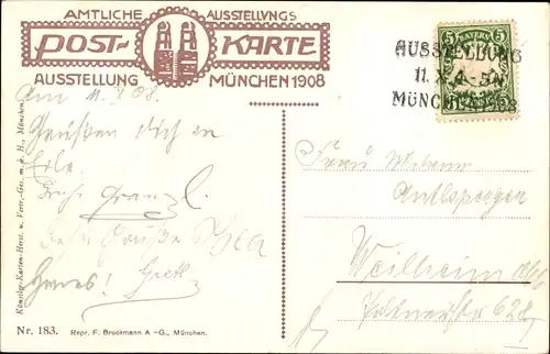 Künstler Ak Bergen, Claus, München Bayern, Bayrische Gewerbeschau 1908