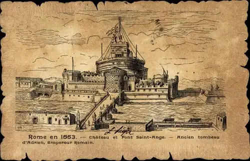 Künstler Ak Rom Rom Latium, Schloss, Ponte Sant'Angelo
