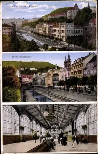 Ak Karlsbad Tschechien, Kurhaus, Sprudelkollonade