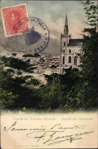 Ak Caracas, Venezuela, Kapelle Unserer Lieben Frau von Lourdes