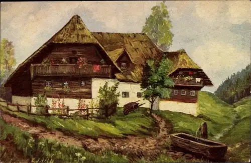 Künstler Ak Jahn, E., Berghof in Wenigzell Steiermark Österreich, Degi 1462