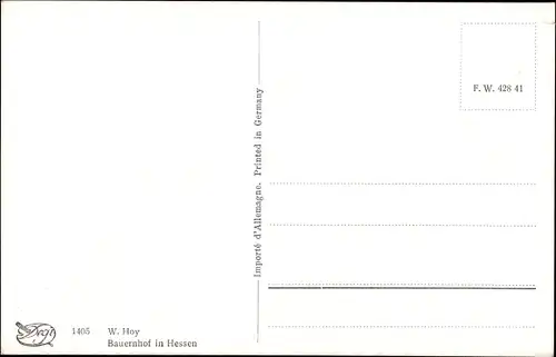 Künstler Ak Hoy, W., Bauernhof in Hessen