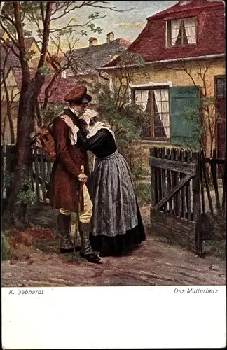 Künstler Ak Gebhardt, K., Das Mutterherz, Abschied
