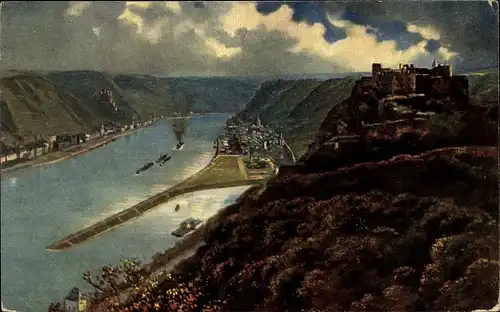 Künstler Ak Hoffmann, H., St. Goar am Rhein, Ruine Rheinfels, St. Goarshausen