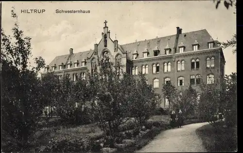 Ak Hiltrup Münster in Westfalen, Blick vom Garten auf das Schwesternhaus