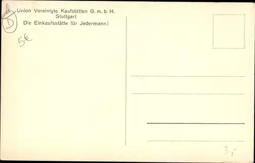 Ak Stuttgart in Baden Württemberg, Vereinigte Kaufstätten GmbH Union, Königstraße