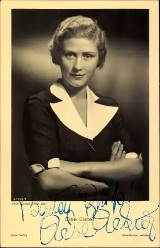 Ak Schauspielerin Else Elster, Portrait, Ross Verlag A 1368 1, Autogramm
