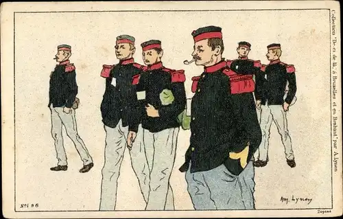 Künstler Ak Lynen, A., Französische Soldaten in Uniformen