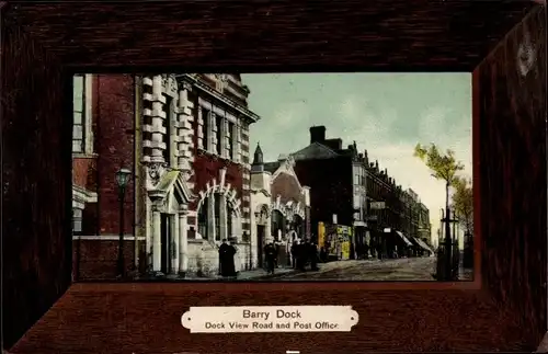 Passepartout Ak Barry Wales, Barry Dock, Dock View Road and Post Office, Postamt