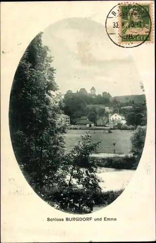 Ak Burgdorf Kanton Bern, Schloss Burgdorf, Emme