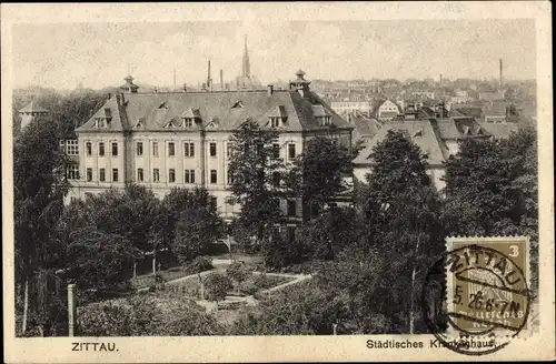 Ak Zittau in Sachsen, Städtisches Krankenhaus