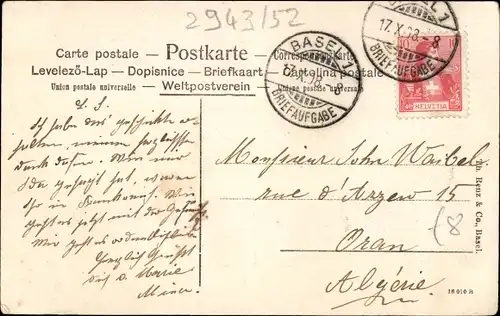 Ak Basel Bâle Stadt Schweiz, Schweizergasse