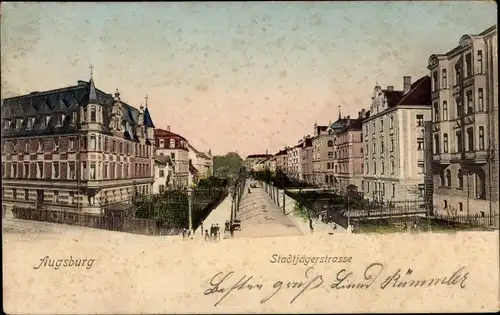 Ak Augsburg in Schwaben, Stadtjägerstraße