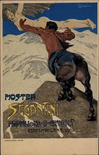 Jugendstil Künstler Ak Magrini, Milano Mailand Lombardia, Ausstellung 1906, Mostra Segangtini
